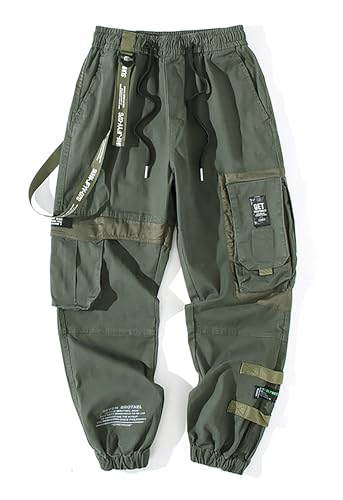 MOKEWEN Men's Pockets Tapered Leg Tech Cargo Pants