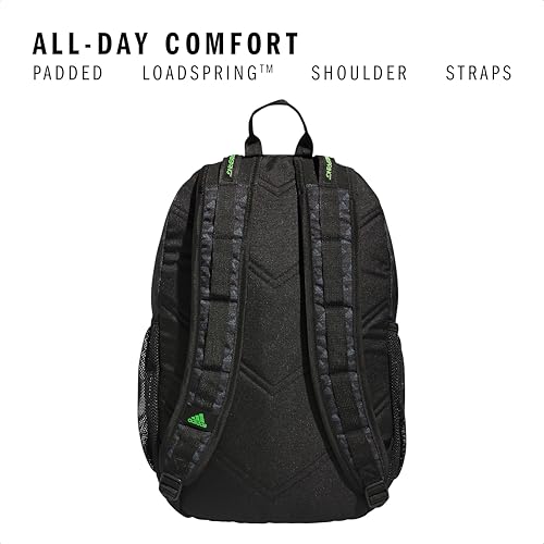 Image of adidas Excel 6 Backpack, BOS Mini Monogram Black /Lucid Lime Green, One Size