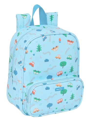 Safta PREESCOLAR COCHES - Mochila Guardería, Adaptable a Carro, Fácil Limpieza, Ideal para Niños de Diferentes Edades, Cómoda y Versátil, Calidad y Resistencia, 22x10x27 cm