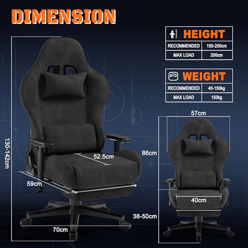 "Galactic Executive Sedia Gaming con impostazione pisolino e funzione di Massaggiatore elettrico.Sedia da Ufficio Ergonomica,Grande Sedia da Gaming,Poltrona Gaming,PC Sedie,200 kg,Nero - Sedia gaming - Immagine 2