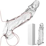 Dicke Penismanschette, Transparente Wiederverwendbare Peniskondome für Penishüllen zur Penisvergrößerung und -verlängerung, Sexspielzeuge Toy für Männer