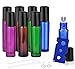Produktbild Rollflaschen, Leere nachfüllbare Glas-Rollerflaschen mit 2 silberfarbenen Trichtern, perfekt für Aromatherapie, Parfüme, ätherische Öle, Lipgloss, Geschenk