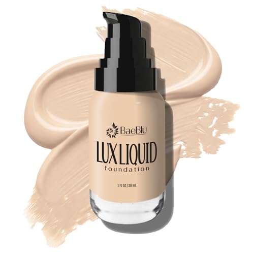 BaeBlu Organic Aloe-Based LUX Liquid Foundation, Natural Vegan Gluten-Free Made in USA, Vanilla