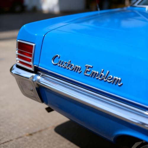 NewL Letras metálicas Personalizadas para Coches compatibles con Cualquier Tipo de Letra, Acero Inoxidable, emblemas Personalizados, números y símbolos para Coches (Texto Personalizado)