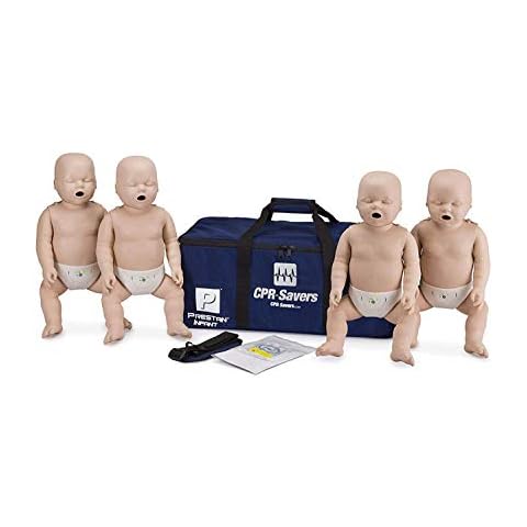 CPR Savers Prestan Professional Infant CPR Training Manikin with 2019 AHA Feedback Monitor, Medium Skin, 4-Pack, PP-IM-400M-MS Cover