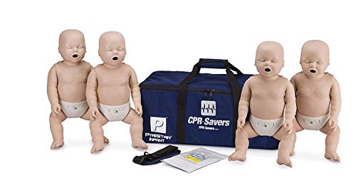 CPR Savers Prestan Professional Infant CPR Training Manikin with 2019 AHA Feedback Monitor, Medium Skin, 4-Pack, PP-IM-400M-MS