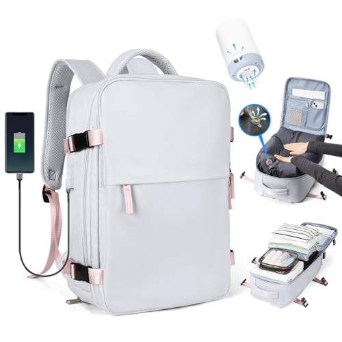 SZLX - SZLX Sac à Dos Sous Vide Bagage à Main Pour Femmes, Sac à Dos Airbag Avec Système De Vide Pour Le Voyage, Ryanair Travel Ruscksack Taille Cabine Avec Pompe étanche Valise Sous Vide Pour Homme