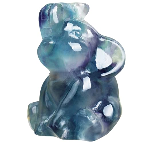 Hand Carved Rainbow Fluorite Gemstone...
