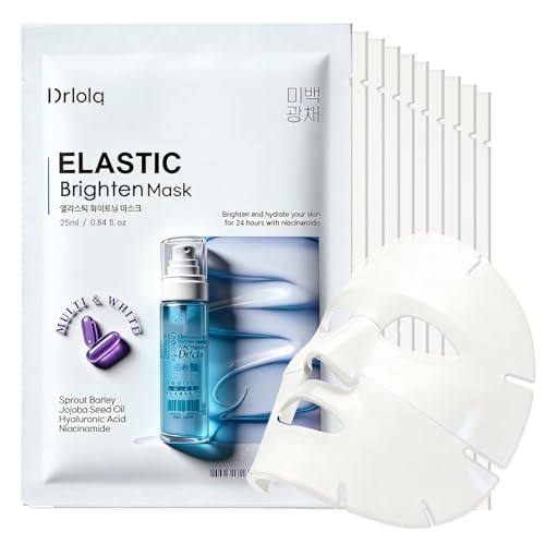 Korean Facial Mask 10 Sheets, Elastic Whitening &Tightening & Deep Moisture & Anti-Aging...