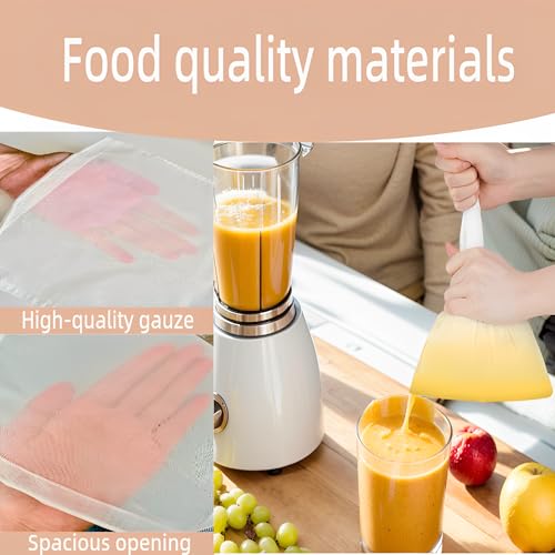 ZM Nussmilchbeutel, 8 Stück Passiertuch Wiederverwendbar, 20 × 30 cm Feingewebt Passiertuch Nylon Filterbeutel Nussmilchbeutel Bio Waschbar mit Kordelzug für Nussmilch Käse Kaffee Joghurt Fruchtsaft