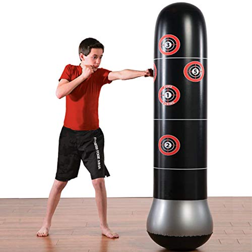 Saco de pancadas inflável MENGXI com alvo de atividades físicas, saco de boxe de altura 155 cm, saco
