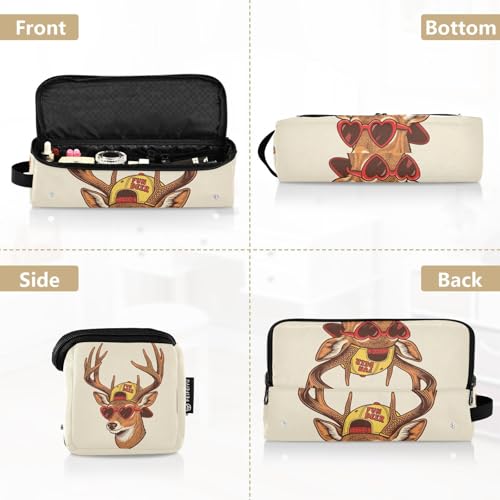 Hair Tool Travel Bag with Heat Resistant Mat Portable Travel Carrying Case for Curling Iron Straightener Flat Hair Dryer,Deer Head Retro Portable Organizer miniatura 5