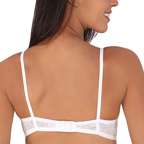Image of Bralux C Cup Bra for Women Plus Size Lace Bra Non-Padded Wirefree Full Coverage Bridal Bra