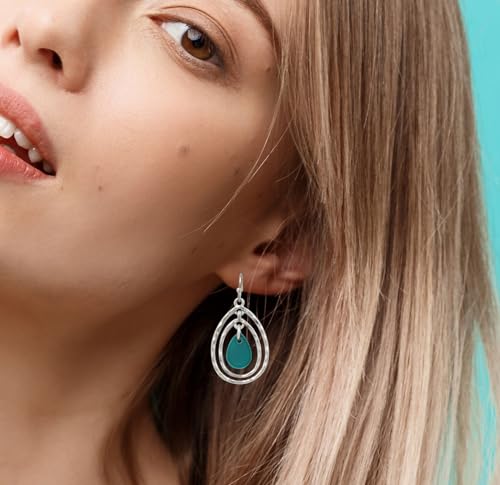 Big Colorful Shell Beads Earrings for Women Dangling Double Teardrop Beaded Geometric Fashion Jewelry Drop Earrings for Gifts2