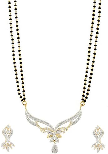 CZ Stones Mangal Sutra Pendant Set