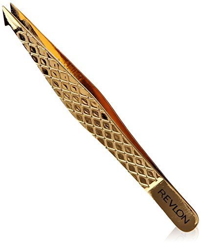 Revlon Gold Series Slant and Point Tip Tweezer, Titanium Coated for Maximum Durability