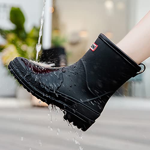 Image of Nutropa Mid Calf Rain Boots for Women, Anti-Slip Outdoor Work Rain Shoes | Waterproof Garden Boots, Lightweight, Comfortable Rainboots, Outdoor Mud Work Booties