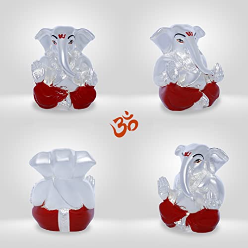 Image of Neodrift Ganesh Idol for Car Dashboard (Real 24kt & 999 Silver Plated, Dual-Tone Gold & Silver) (Model ND07) - Enhance Your Drive