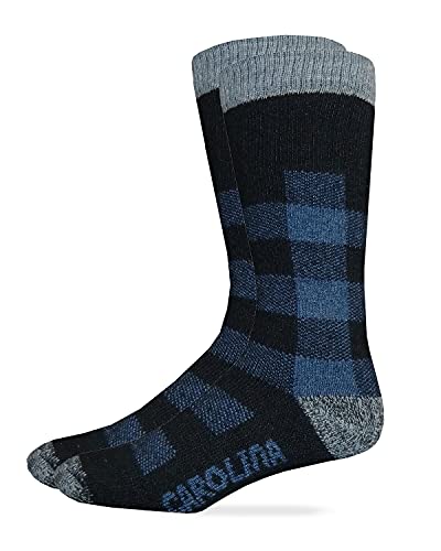 Carolina Ultimate Buffalo Plaid Full Cushion Merino Wool Blend Socks, (L) Shoe Size 9-13, 1 Pair