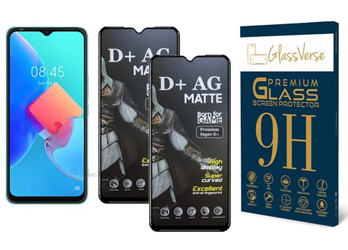 Image of GlassVerse Matte Tempered Glass for Tecno Spark 6 Air | Anti Glare, Smooth Touch Screen Protector, 9H Hardness, Edge to Edge, Case Friendly, Hassle-less Installation Kit Included. (Pack of 2)
