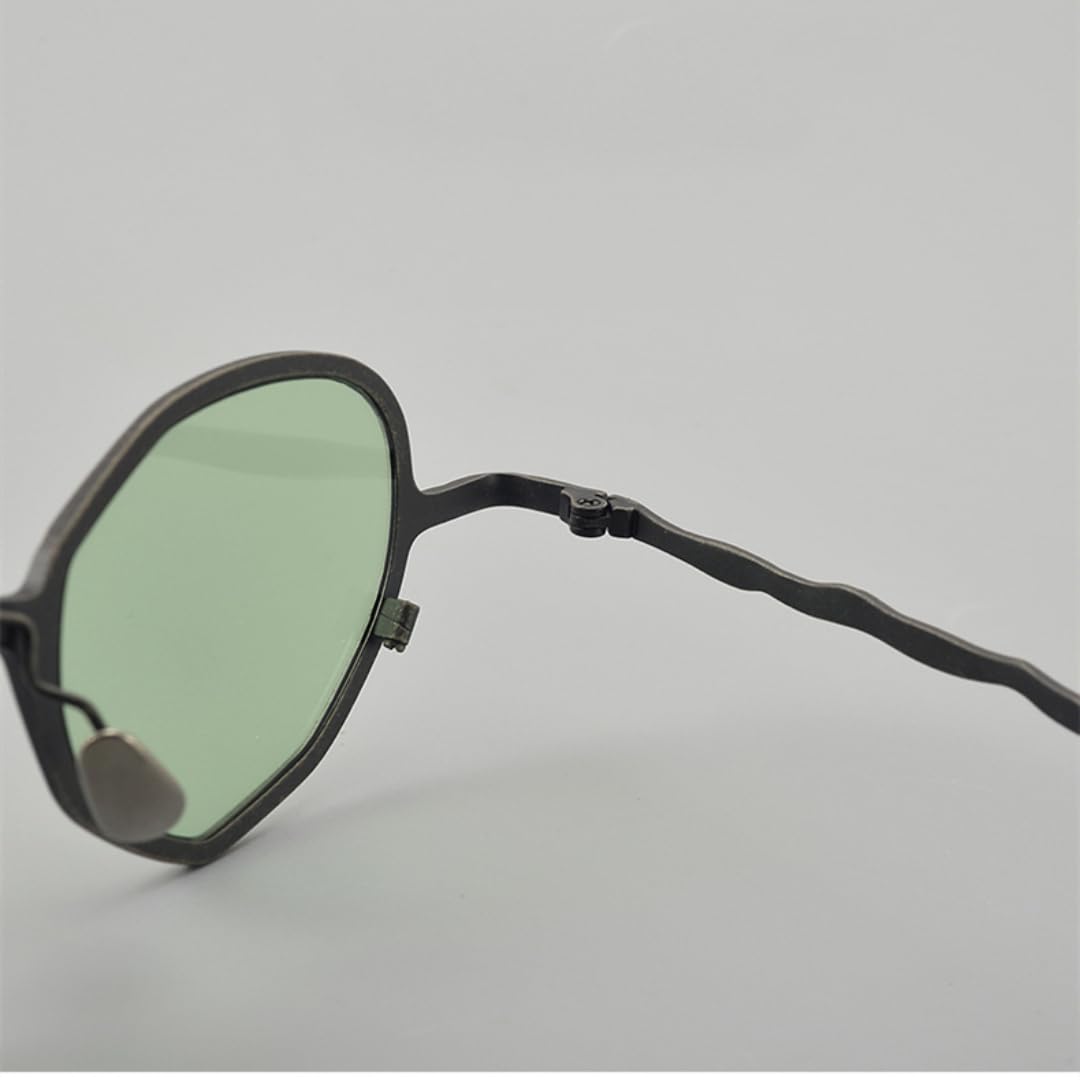 Okulary przeciwsłoneczne Steampunk Retro Polygonal Pure Titanium Frame Fashion UV400 Outdoor