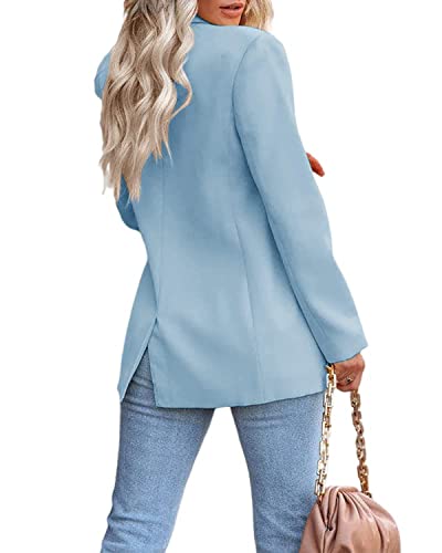 Women's Solid Color Casual Long Sleeve Lapel Button Blazer Jacket for Business Lady2