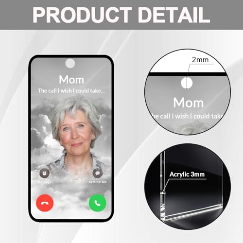 HJX The Call I Wish I Could Make Keychain - Custom Keychain with Picture Personalized Keychains Gifts for Loss of Loved Ones
