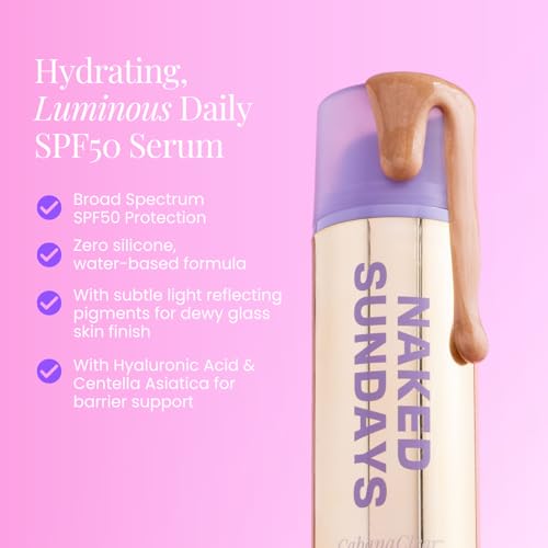 Best Australian Sunscreens for Body and Face: Why Down Under Does SPF Better 4 Naked Sundays CabanaClear SPF 50 Illuminating Sunscreen Serum for Face, Hydrating Water-Gel SPF, Radiant Glow Makeup Primer, Broad Spectrum UVA/UVB Protection, Silicone-Free, 50ml