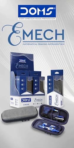 Image of Doms Emech Mathematical Drawing Instrument Geometry Box Set With Pouch| Trendy & Sturdy Pouch| Mesh Pockets With Zipper| Flap For Micro Instruments|