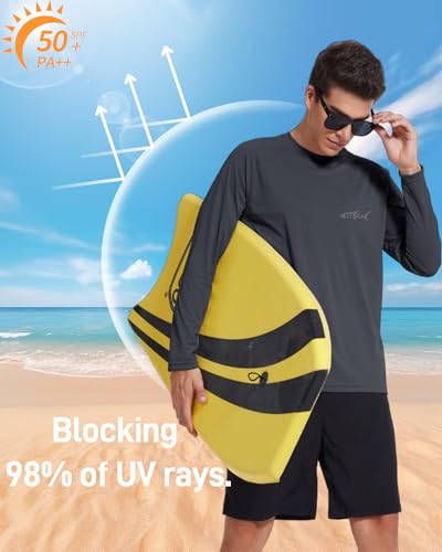 Men's UPF 50+ Sun Protection Shirts Rash Guard Long Sleeve Quick Dry Moisture Wicking Workouts Outdoor2