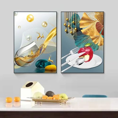 Affiche verres à vin art minimaliste nordique TONGYINLI toile 60x80cm