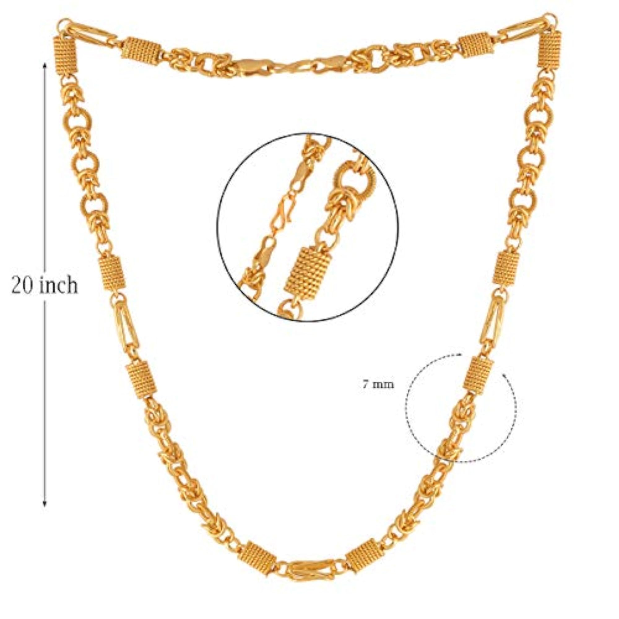 Men's Gold Plated Metal Necklace, Elegant Gift