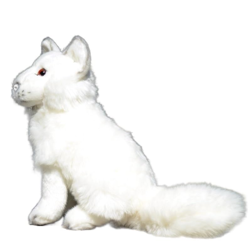 Amazon.co.jp: シミュレーションかわいいキツネぬいぐるみ白