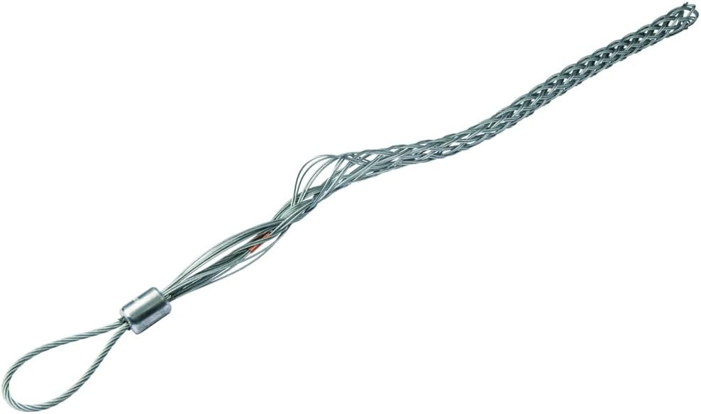 Klein Tools KSCK100-1 Double Weave Mesh Wire Pulling Grips, Made in USA, Offset Flexible Eye, for Cable Diameter 1.00-Inch to 1.24-Inch, 15-Inch