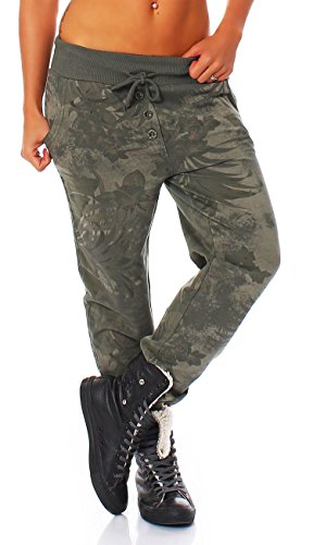 Malito Damen Jogginghose mit Jungle Print | Sporthose mit Muster | Baggy...