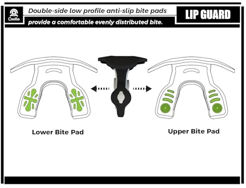 COOLLO SPORTS Lip Guard Mouthguard MAXX/Might Football and High Impact Sports Lip Protector for Adults & Youth (Strap Included) (Camo -Blue -(Two Layers), Without Case (Adult 8+))