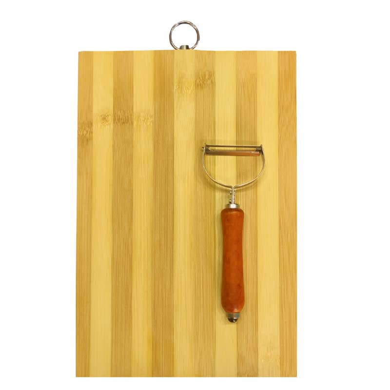 VK Stores Extra Large (36cm x 26cm) Non-Slip Wooden Bamboo Cutting Board with Wooden Peeler, Chopping Board for Kitchen, Multipurpose Cutting Board, Eco Friendly (Wood) VK Stores Extra Large (36cm x 26cm) Non-Slip Wooden Bamboo Cutting Board with Wooden Peeler, Chopping Board for Kitchen, Multipurpose Cutting Board, Eco Friendly (Wood)