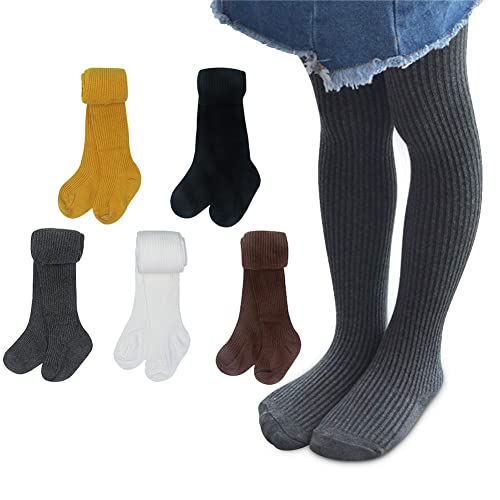 4/5 Pack Baby Girls Boys Tights Toddler Cable Knit Leggings Seamless Cotton Dress Cotton Footed Stockings