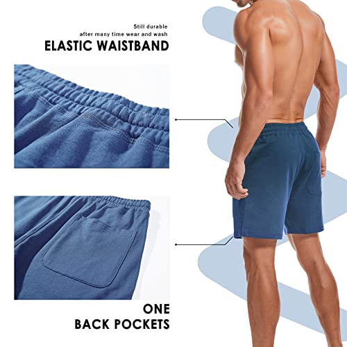Image of AMY COULEE Mens Athletic Workout Shorts 5.5 inch Cotton Casual Shorts Elastic Waist Joggers Sports Sweat Shorts