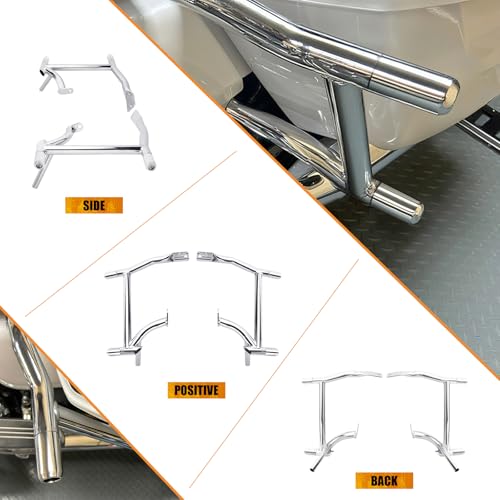 Barras protectoras para maletas Saddlebag Guard para Harley Touring Street Glide FLHX Road Glide FLTRX Road King FLHR Electra Glide FLHT CVO Ultra Limited 2009-2025, cromadas miniatura 3
