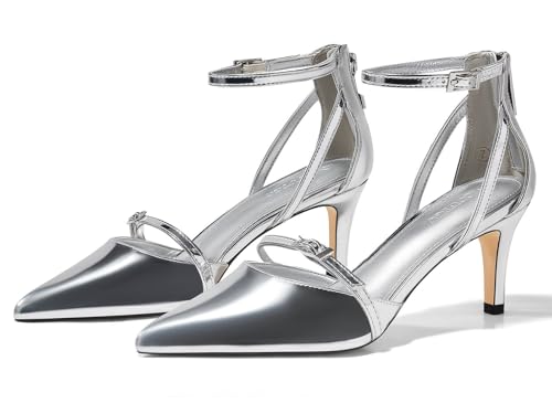 Coutgo Women's Stiletto High Heels Closed Pointed Toe Buckle Ankle Strap Pumps Wedding Party Dress Shoes4