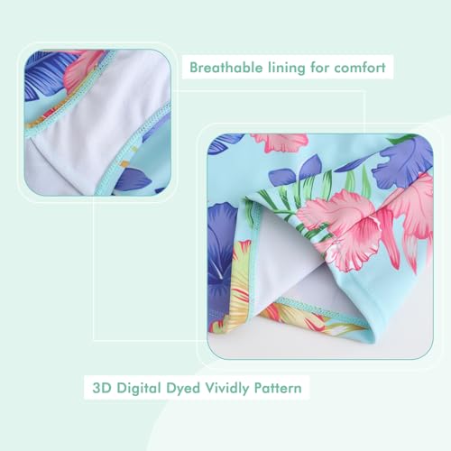 Image of Girls Two Piece Swimsuits Hawaiian Ruffle Tankini Swimwear Bathing Suit Set