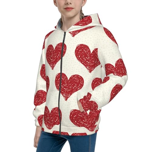 Love Kids Pullover Hoodies Boys Zip Up Sweatshirts Girls Athletic Clothes with Pocket