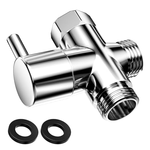 Lectorias Recambios Columna Ducha, G1/2"Válvula Tres Vias Ducha con 3 Almohadillas de Goma, Válvula Desviadora Ducha, Repartidor de Agua Ducha, Desviador para Grifo, Derivador de Ducha para Baño(20mm)