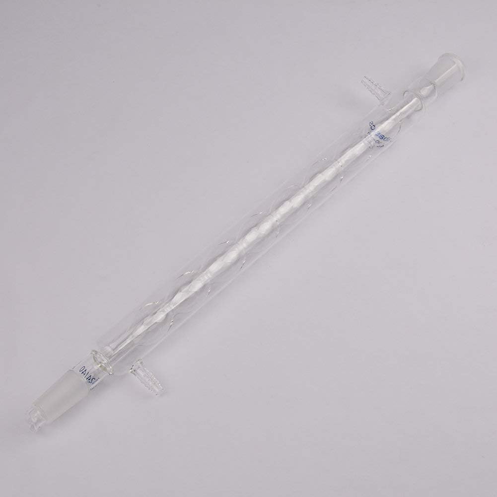 Labasics Borosilicato Vetro Condensatore Allihn con 24/40 Comune e Lunghezza Giacca 400mm, Condensatore in Vetro da Laboratorio Glass Allihn Condenser