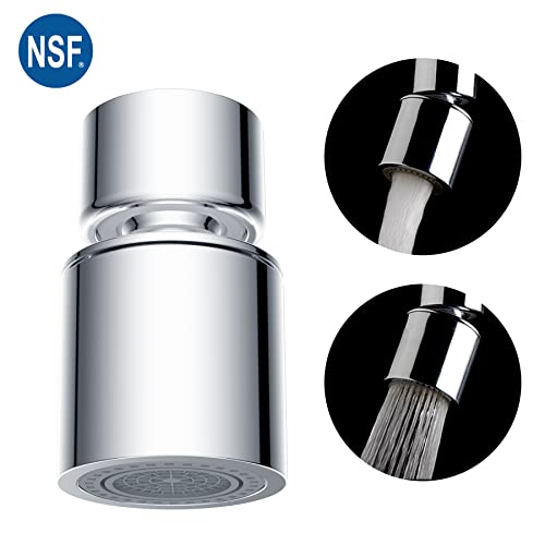 Nsf Certified Faucet Aerator, Cupc Certification 360° Swivel Kitchen Sink Aerator By Waternymph, Dual-Function 2-Flow Sprayer Faucet Head, Faucet Replacement Part 55/64 Inch Female Thread - Chrome #TOP7