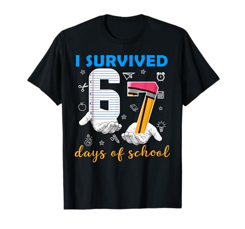 I Survived 67 Days of School Funny Meme Teacher Student T-Shirt