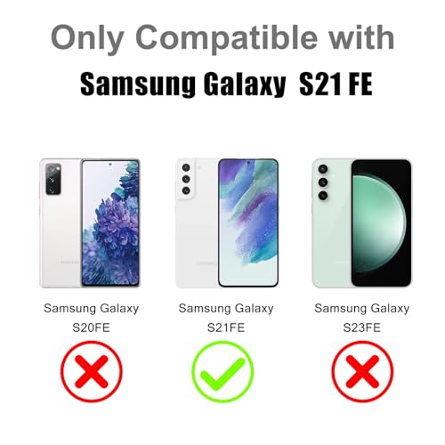 Image of Magnetic Case for Samsung Galaxy S21 FE 5G [Compatible with Magsafe] [Cute Fashion Fluorescent Design] [1 Screen Protector] Slim Translucent Matte Case for Galaxy S21 FE 5G 6.4 inch, Black