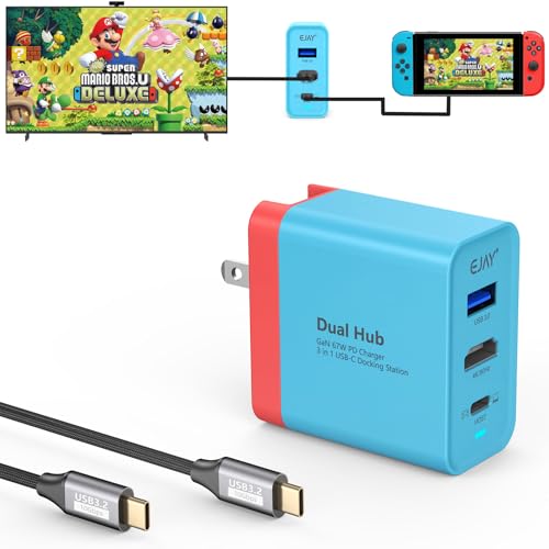 Base de carga USB-C de 72W concentrador portátil con HDMI 4K y USB 3.0 para iPad y MacBook