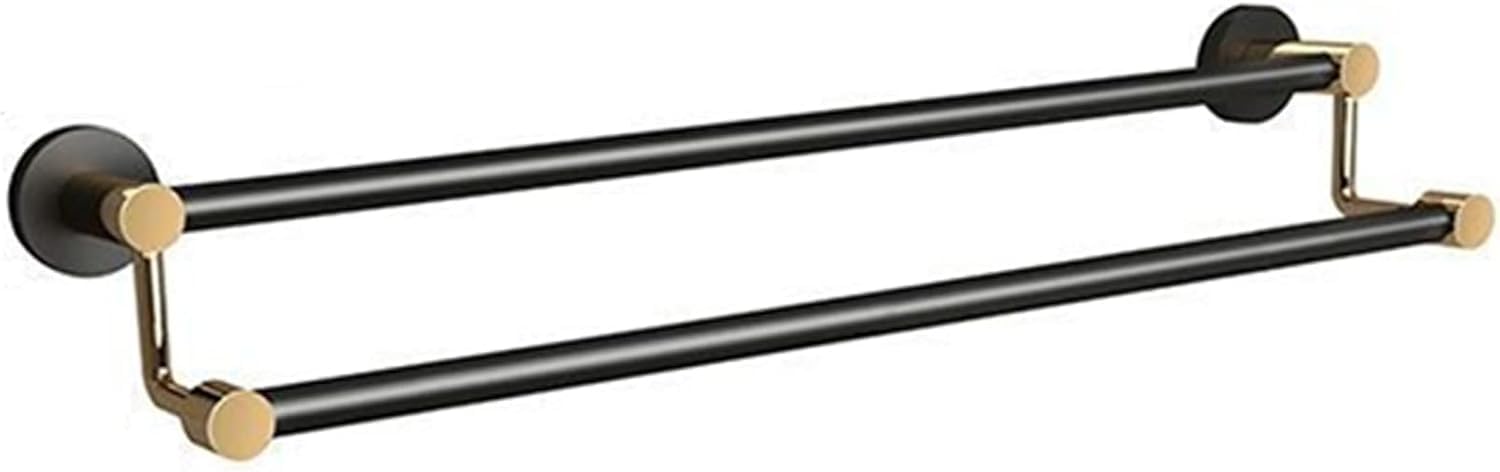 Black Gold Stainless Steel Towel Bar Rack - Wall Mounted Holder For Bathroom Towels & Accessories,60cm